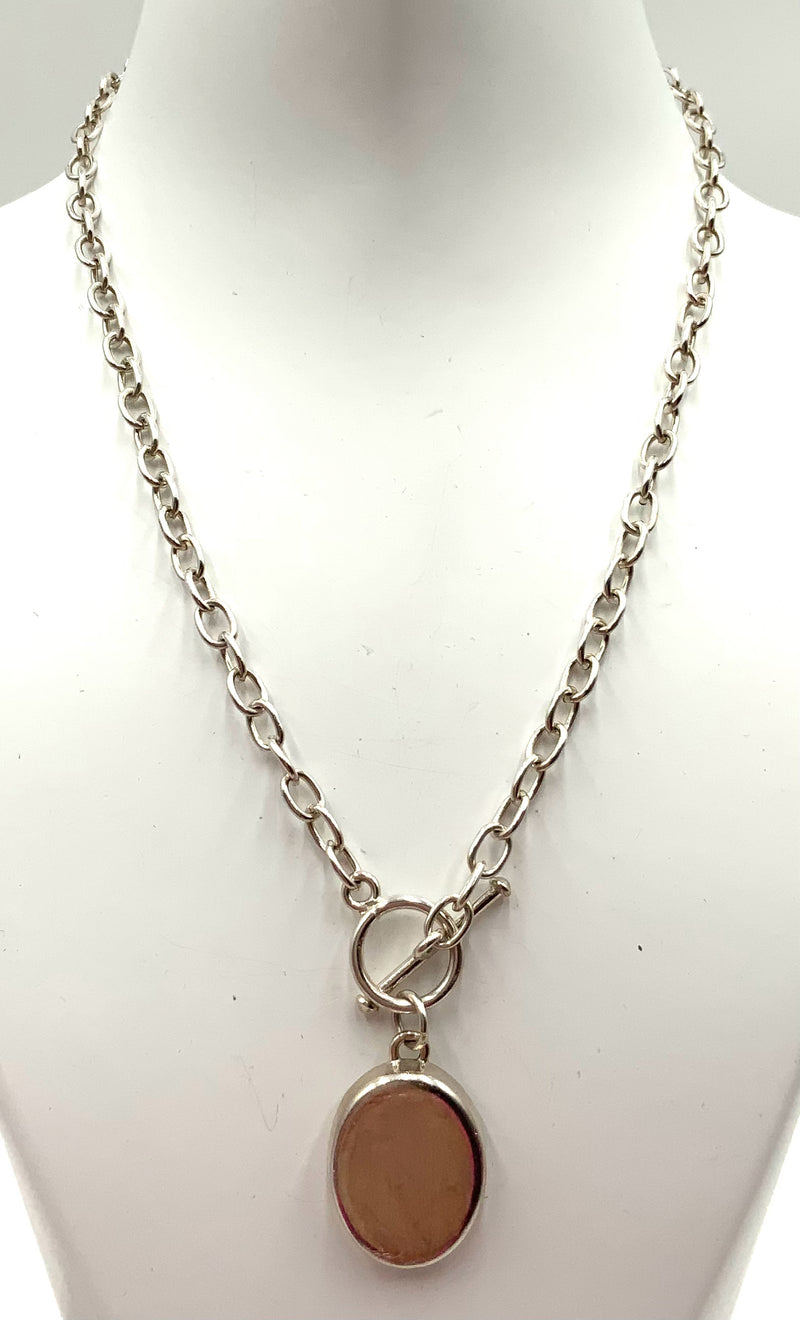 ATI Sterling Necklace w/Oval Pendant