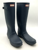 HUNTER Navy Rubber Original Tall Wide Wellington Rain Boots 11