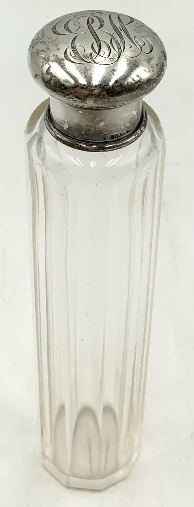 Antique Vanity Jar with Sterling Lid