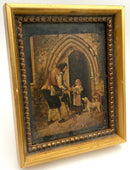 Antique European Oil on Board in Gold Frame