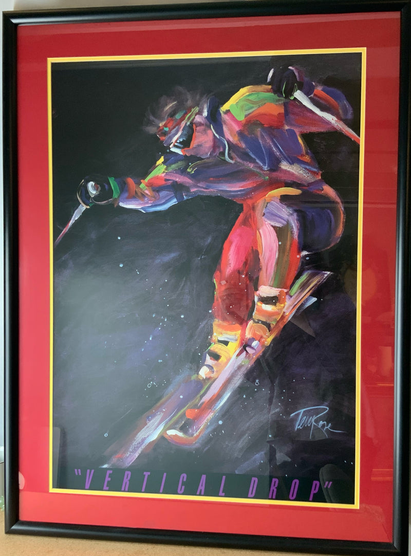Terry Rose Vertical Drop Poster in Black Frame