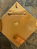 MARENA Goldtone Metal, Mother of Pearl & Crystal Pendant/Brooch