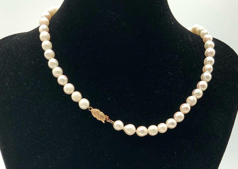 14kt Gold, Cultured Baroque/Mabe Pearl & Diamond Necklace