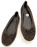 GRACE Dark Brown Kid Suede Reims Flats 6