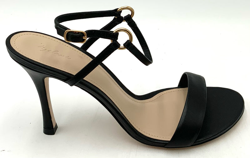 22ELEVE Black Leather Gold Gardware H/H Strappy Sandals 39.5