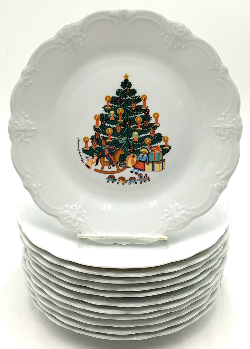 Set/12 Tirschenreuth Baronesse Christmas Salad Plates