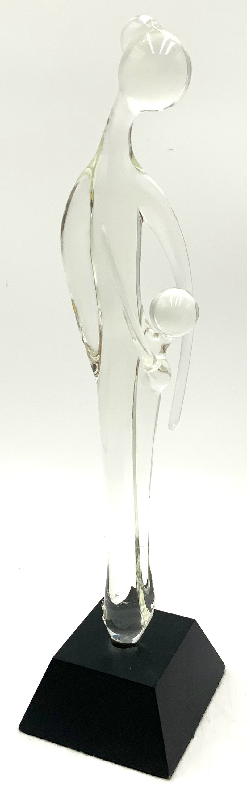 Frabel Glass Sculpture of Mother & Child