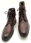 JOHNSTON & MURPHY Brown Leather Shearling Lined Lace Up Boots 11