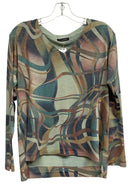 NALLY & MILLIE Green/Pink/Multi Abstract L/S Top
