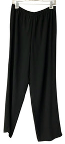 EILEEN FISHER Black Elastic Waist Straight Leg Silk Pants