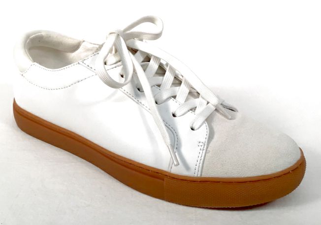 Kenneth Cole White Leather Suede Toe Kam Sneakers 7.5