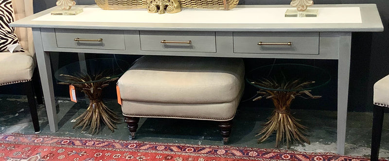 Gray Wood Console With Drawers