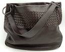 BOTTEGA VENETA Brown Intreciato Woven Leather Hobo Bag