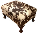 Cow Hide Print Ottoman