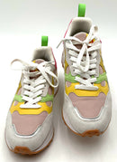 JUST SAY WIZZ White/Pink/Yellow/Green Sneakers 6.5