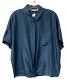GO SILK Teal S/S B/D Silk Top