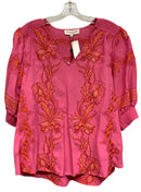 HALE BOB Fuchsia w/Orange & Red Floral Embroid "Sienna"Top