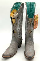 CORRAL Silver Lea w/Cut-Out & Rhinestone Detail C3202 Snip Toe Cowboy Boots 5