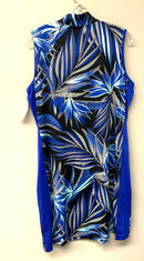 TAIL Black/Blue/White/Aqua Tropical Print 1/4 Zip S/L Athletic Dress