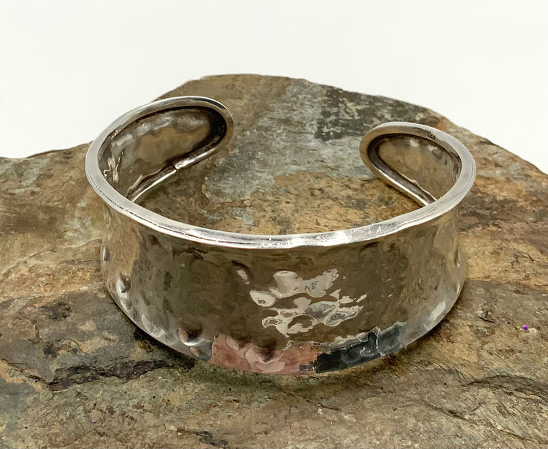 Sterling Hammered Cuff Bracelet