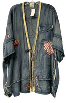 JADED GYPSY Denim Blue w/Lace Trim & Patchwork Detail Duster