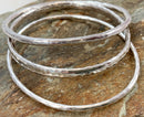 Ippolita Set/3 Sterling Varied Width Hammered Sterling Bangles