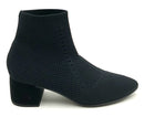 EILEEN FISHER Black Mesh Knit Fabric Pointed Purl Ankle Boots 8