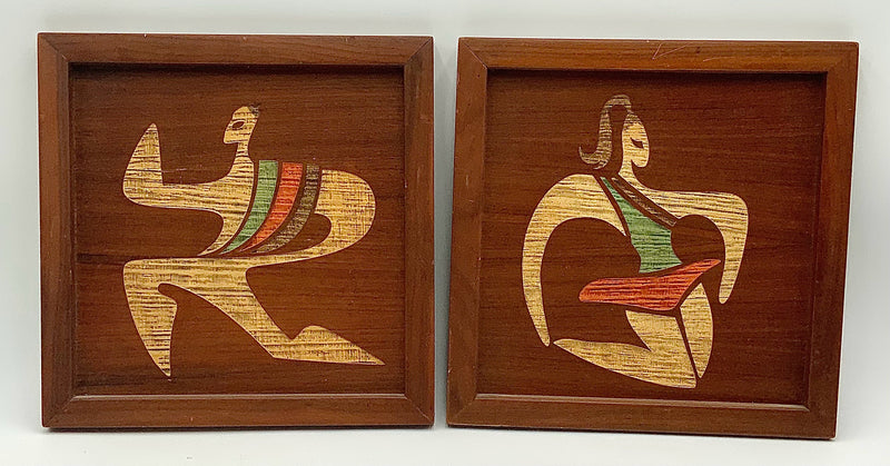 Pair of Mid Century Dancer Plaques