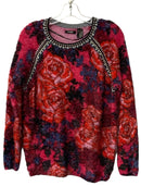 DESIGUAL Pink/Blue/Red Floral L/S Eyelash Sweater
