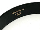 FERRAGAMO Vintage Navy Reptile Embossed Leather Gancini Station Belt XS