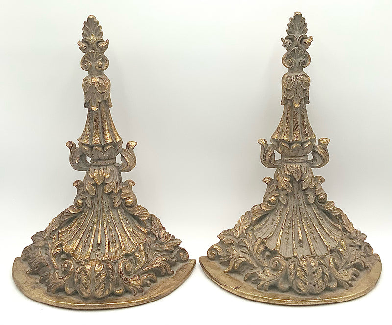 Pair of Gold Demilune Wall Shelves