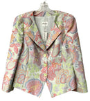 ARMANI COLLEZIONI Blue/Purple/Rose/Multi Floral Three Button Jacket