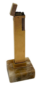 Vintage Dunhill Brass Finish Tallboy Table Lighter Mounted in Marble