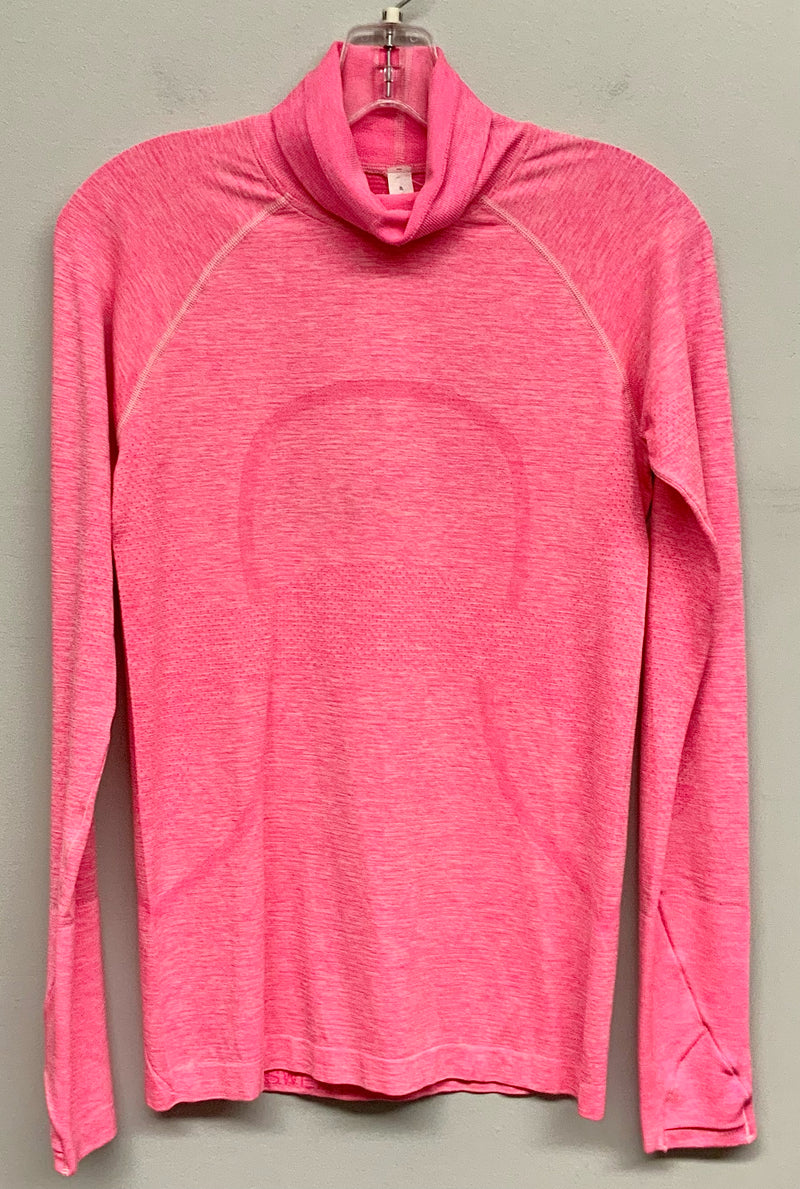 LULULEMON Neon Pink Marled L/S T Neck Top