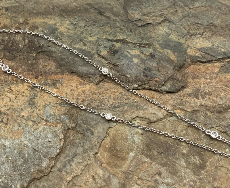 18kt Yellow/White/Rose Gold & Diamond Necklace