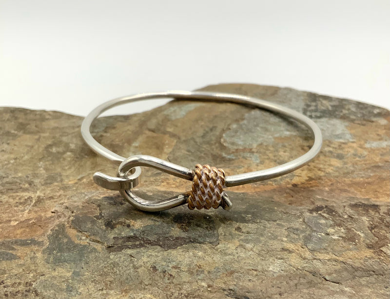 Sterling Cuff Bracelet with Hook Clasp