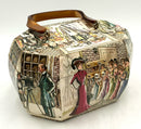 ANTHONY GRUERIO Vintage Decoupage Colonial Street Scene Lucite Handle Bag