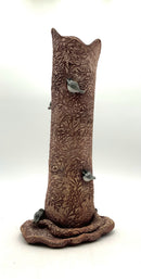 Signed Tree Trunk Pottery Vase
