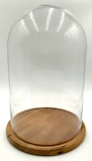 Extra Large Glass Cloche With Wood Base