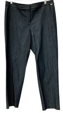 ST JOHN Dark Wash Denim Straight Cropped Pants