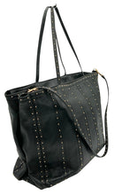 VALENTINO GARAVANI Black Nappa Leather Gold Studded Tote
