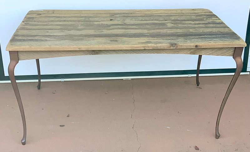 Rustic Pine Dining Table with Metal Legs