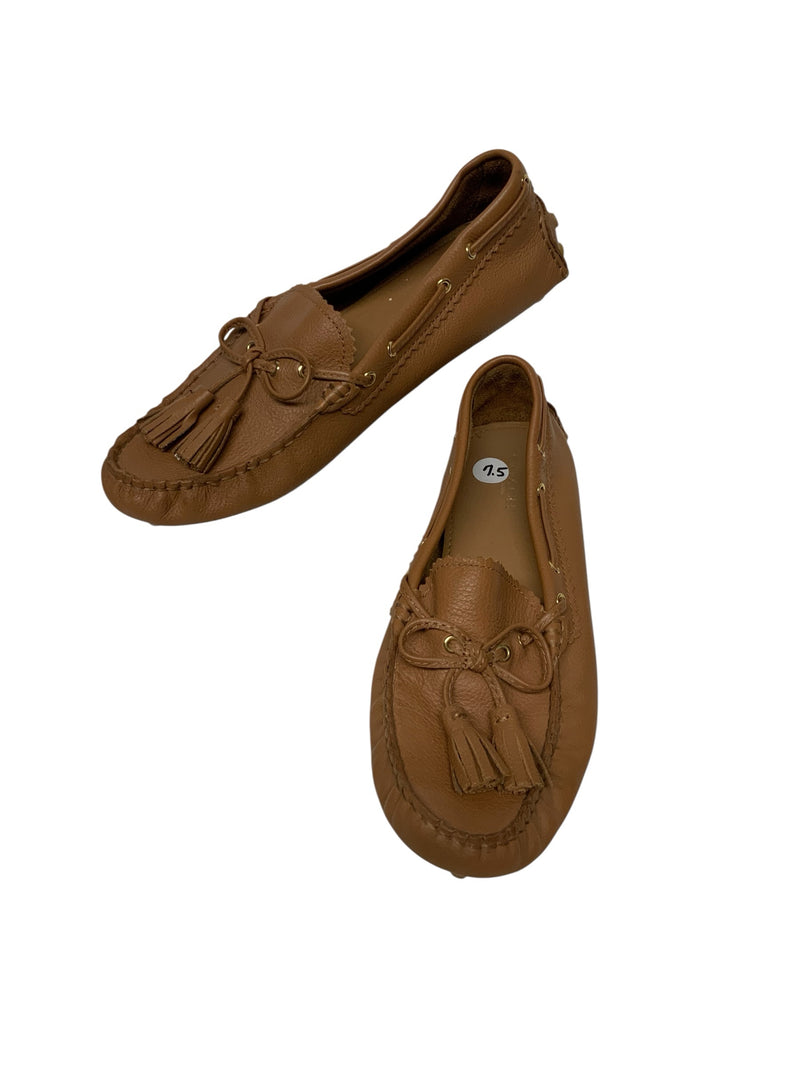 COACH Brown Pebbled Lea "Nadia" Driver Loafers 7.5