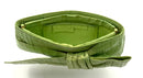 NANCY GONZALEZ Green Metallic Crocodile Bow Clutch