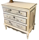 Handpainted White Three Drawer Chest