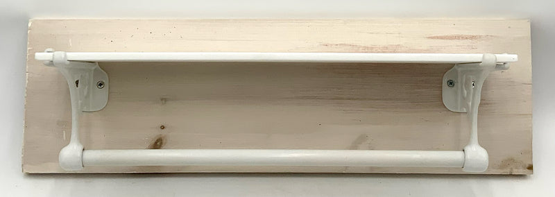 Antique Porcelain & Glass Shelf & Towel Bar