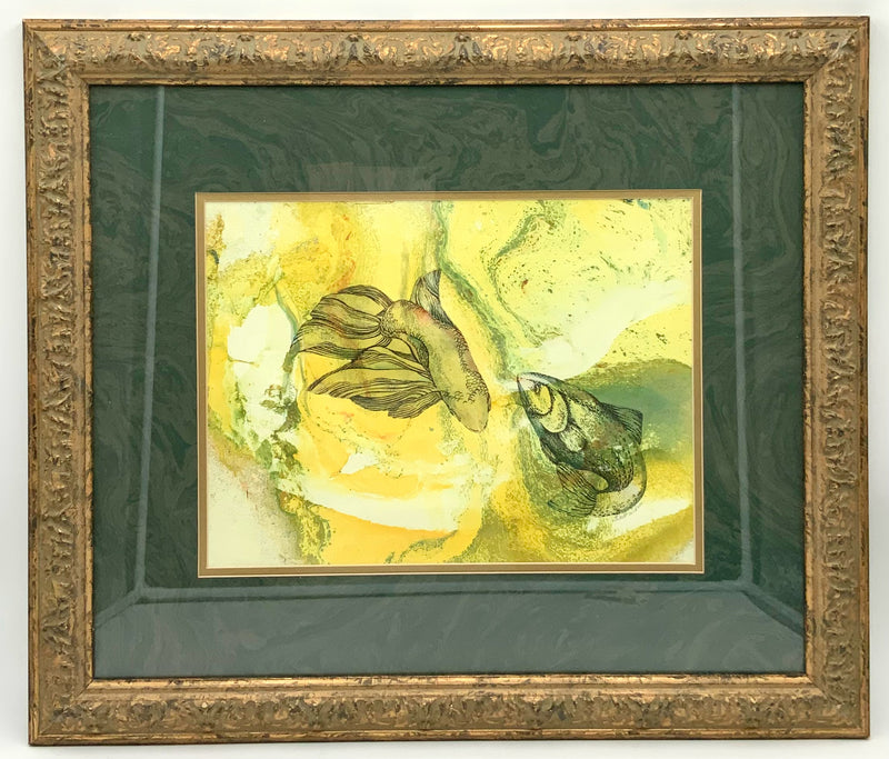 Laneil Wilson Koi Watercolor in Gold Frame
