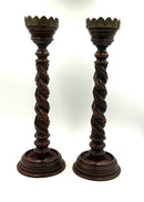 Pair of Oversized Barley Twist Candlesticks
