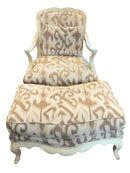 Painted Arm Chair With Ottoman