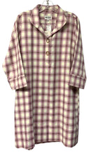 HOLLY SHAE Purple Cream Green Check 3/4 Slv Shift Dress